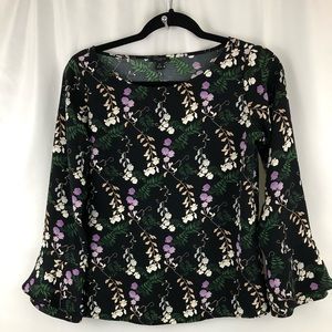 Ann Taylor 3/4 SL Flower Top Sz XSP Polyester